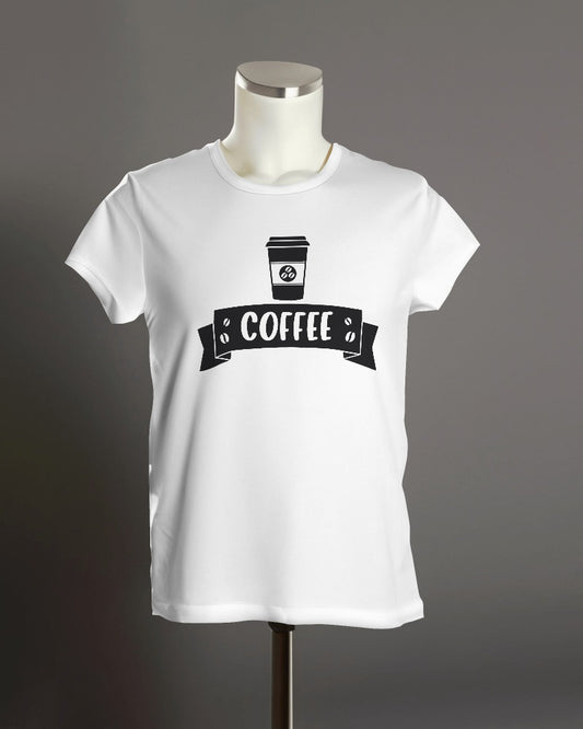 Female Round Neck Half Sleeve  for coffee lovers